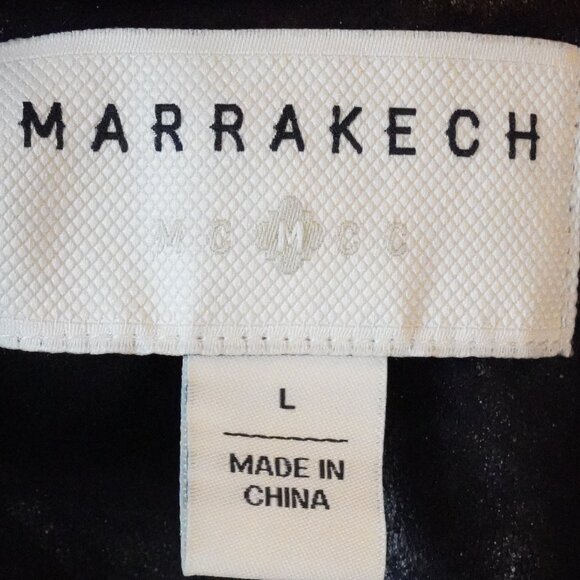 Anthropologie, Marrakech, Faux Suede Moto Asymmetrical Zipper Jacket, Black - Picture 4 of 5